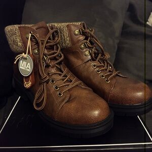 MIA Brown Lace-Up Boots